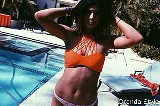 Kylie-Jenner-in-Orange-Bikini