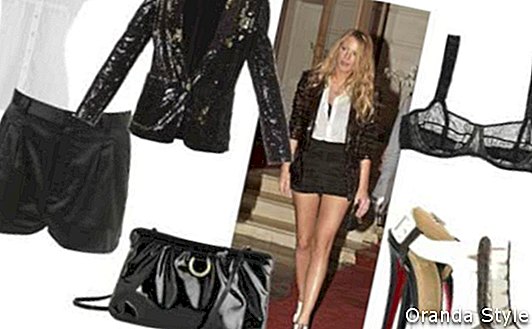 Blake Lively Spitzen-BH-Outfit-Kombination