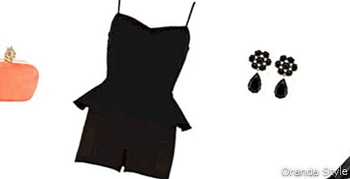 Črne visoke pete in kratka črna obleka