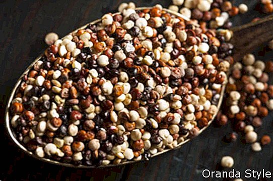 Organisk farverig rå quinoa i en skål