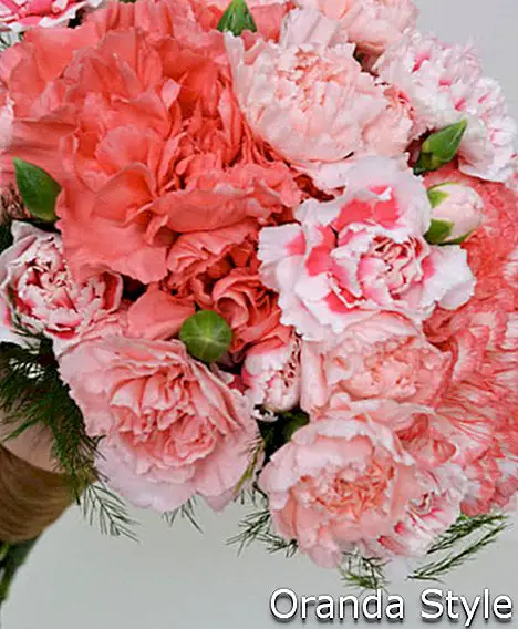 Carnation-rózsaszín esküvői csokor