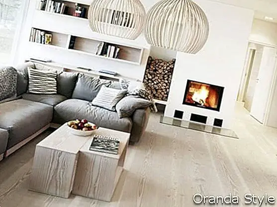 Sala de estar de diseño interior escandinavo