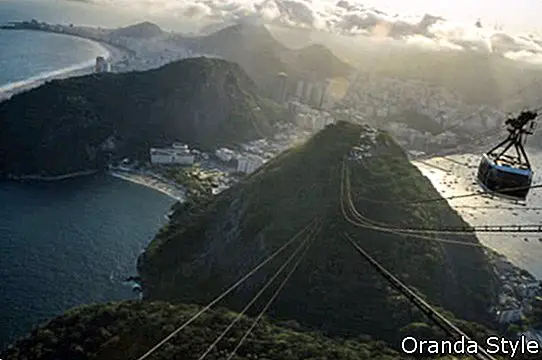 Sugarloaf-Berg Rio de Janeiro Brazil-Drahtseilbahn-Gondelstadtskyline