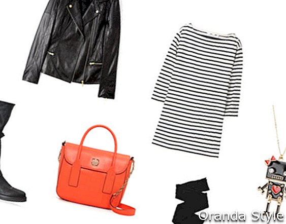 New Bond Street Florence Bag de Kate Spade y Leadther Jacket Outfit Combination