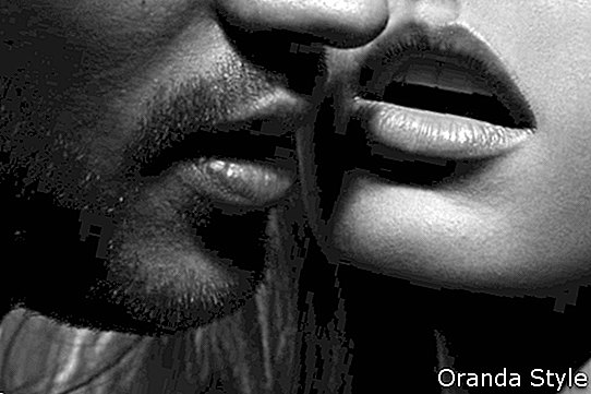 גבר ואישה-שפתיים חמות