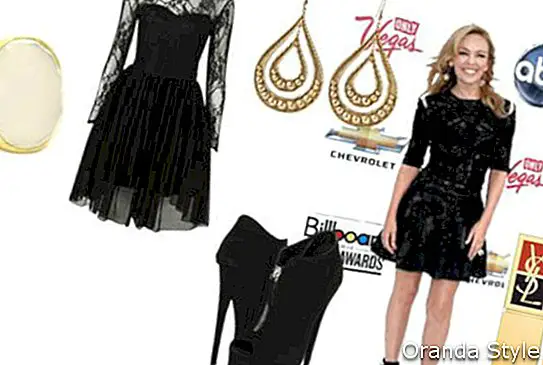 Kylie Minogue Little Black Dress Outfit Kombination
