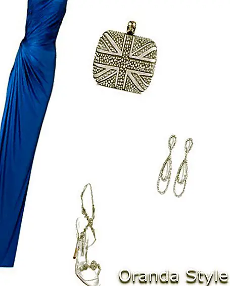 glamouröse blaue Outfit-Kombination