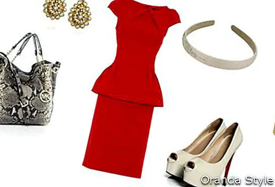 Oblečení Peplum Red Dress