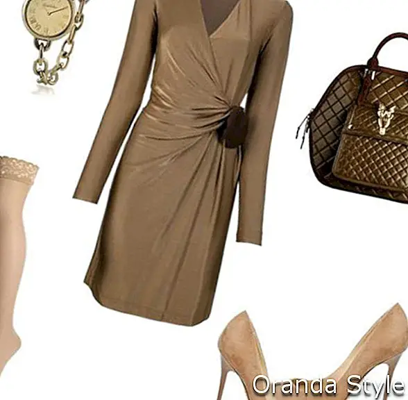 Gucci V-neck Dress Outfit Combination