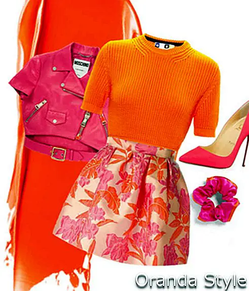 Orange-Pink-Outfit-Collage-mit-Crop-Top