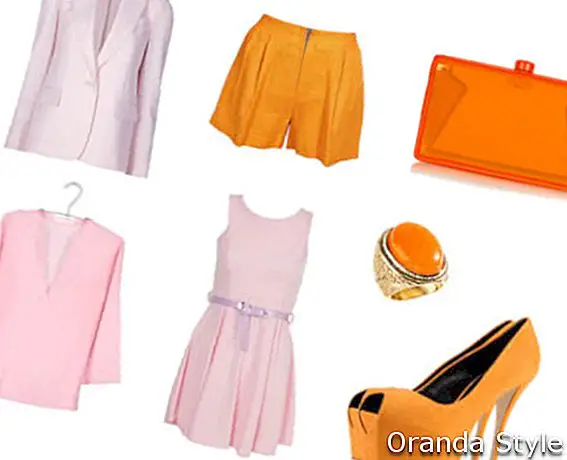 Rozā un oranža apģērba idejas