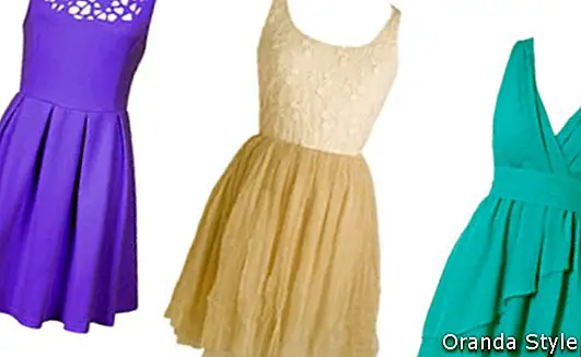 Рокля с лазерно изрязване, рокля от цветна мрежа и рокля с сухо езеро