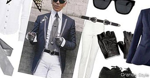 Karl Lagerfeldi Halloweeni rõivaste kombinatsioon