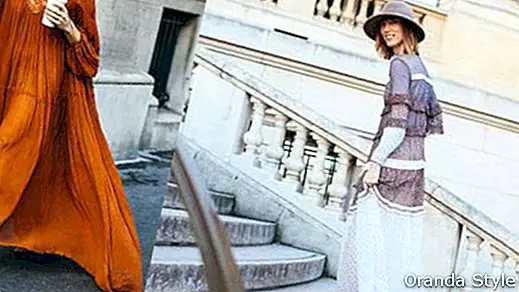 Parížsky týždeň v štýle módy pre Maxi šaty