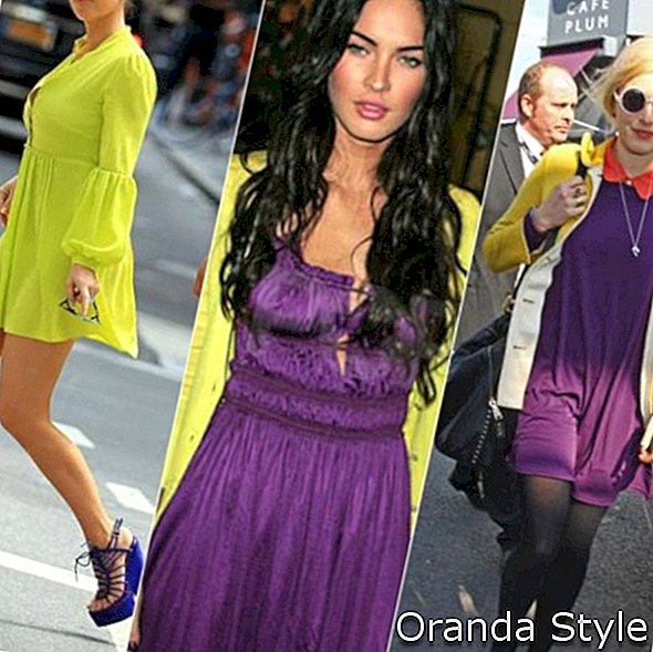 Rumena in vijolična oblačila