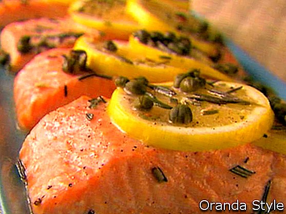 salmon dengan lemon caper dan rosemary