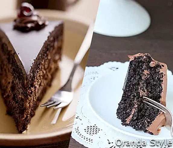 Glutenfreier und normaler Schokoladenkuchen
