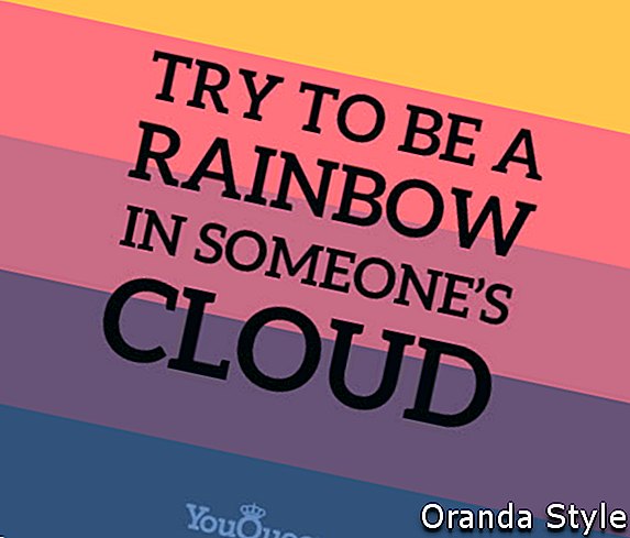 probeer een regenboog in iemands wolk te zijn
