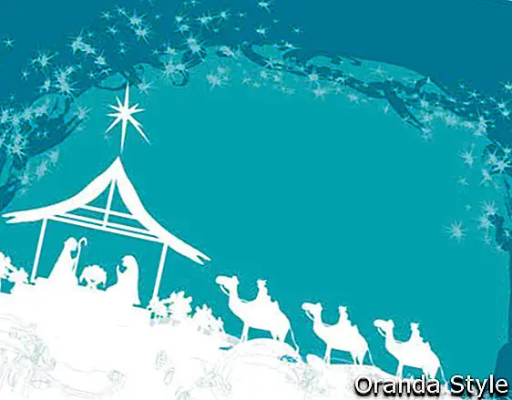 飼い葉inで赤ちゃんイエスのキリスト教のクリスマスのキリスト降誕のシーン