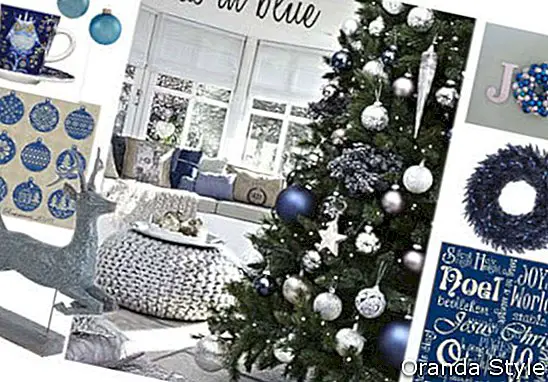 Blauw kerstdecoratie idee