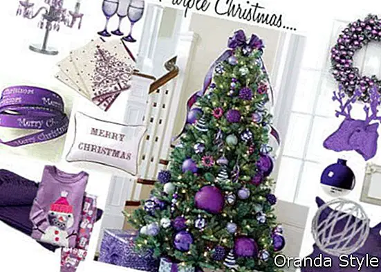 Violetinės kalėdinių dekoracijų idėjos