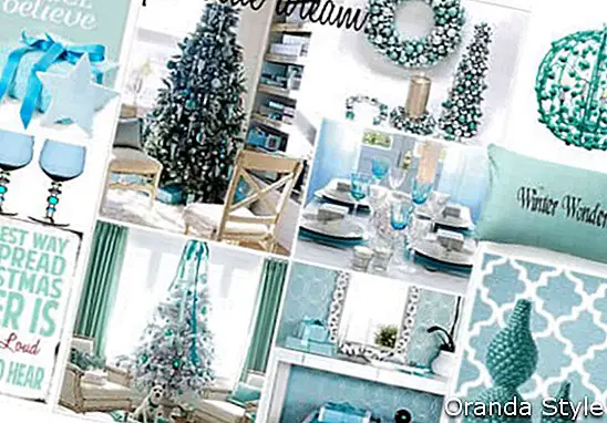 „Aqua Blue“ kalėdinių dekoracijų idėjos