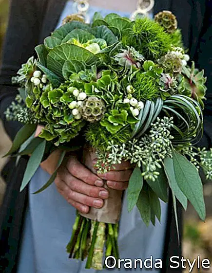 bouquet de mariage vert forêt