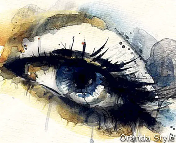 Rokas gleznots sievietes acs ilustrācija