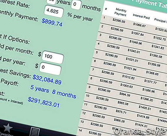 posnetek zaslona aplikacije za kalkulator za posojilo