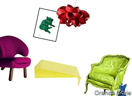 Мари Антоанета Винтидж фотьойл и други цветни мебели