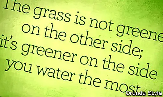 rumput tidak lebih hijau di sisi lain lebih hijau di sisi Anda paling banyak air