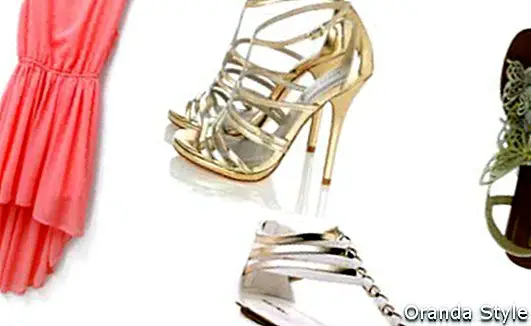 Metalik cipele s haljinom od breskve