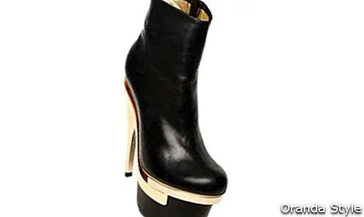 Kožené boty Versace Black 160mm
