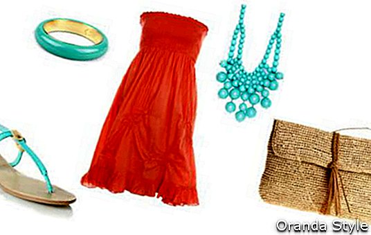 Coral Dress Outfit Combination 2