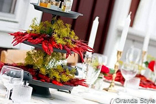 Kraftfest --- Crayfish-Party-Tisch in Schweden