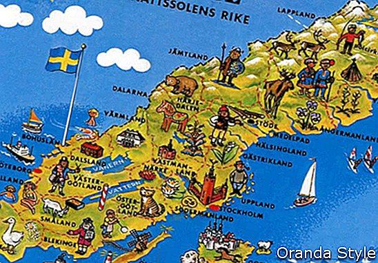 zemljevid Švedske